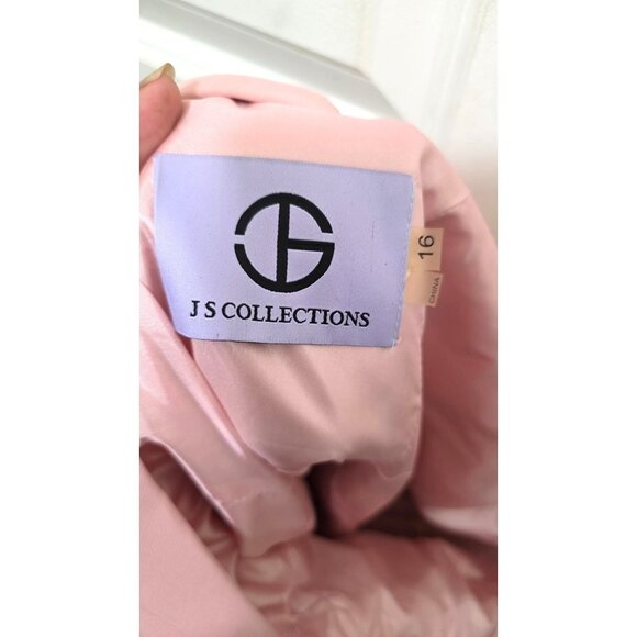 JS Collection Blush Pink Rosette V-Neck Chiffon Mother of Bride Dress Flutter Sl - Picture 6 of 8